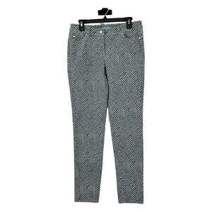 J McLaughlin Jeans Womens 8 Lexi Printed Skinny Blue Cotton Stretch Mid Rise